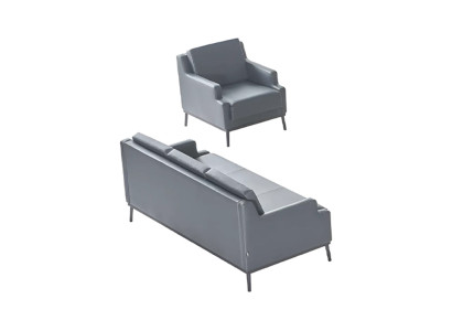 Zestaw mebli biurowych w kolorze antracytowym, 3-osobowa sofa jednokolorowa, nowoczesny design