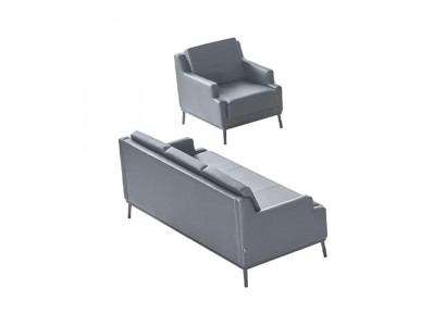 Zestaw mebli biurowych w kolorze antracytowym, 3-osobowa sofa jednokolorowa, nowoczesny design