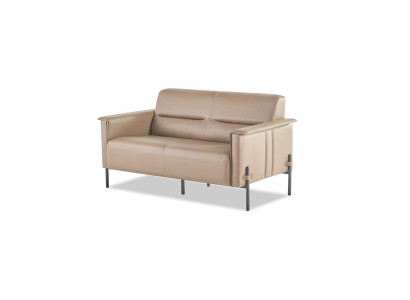 Sofa Beżowa 2-osobowa Sofa Nowoczesna Sofal Tryskająca Siedziba Dwuosobowa Skóra