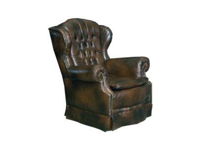 Fotel Chesterfield Fotel ze skrzydłami Fotel telewizyjny Kanapa Relaksująca Kanapa Skórzana Sofa 1-osobowa Nowa