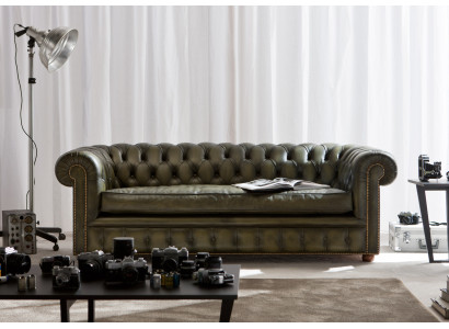 Chesterfield Sofa Kanapa Komplet wypoczynkowy 3-osobowa Sofa Klasyczna Nowa Richmond