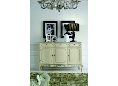 Design Meble Style Classic Kredens Biały Komoda Drewno Włoskie