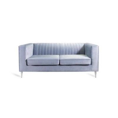 Sofa 2 miejsce do siedzenia Szara Elegancka Nowoczesna Luksusowa Design Drewno Meble Podkładka Materiał Nowość