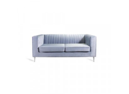 Sofa 2 miejsce do siedzenia Szara Elegancka Nowoczesna Luksusowa Design Drewno Meble Podkładka Materiał Nowość
