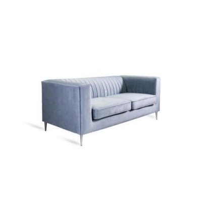 Sofa 2 miejsce do siedzenia Szara Elegancka Nowoczesna Luksusowa Design Drewno Meble Podkładka Materiał Nowość