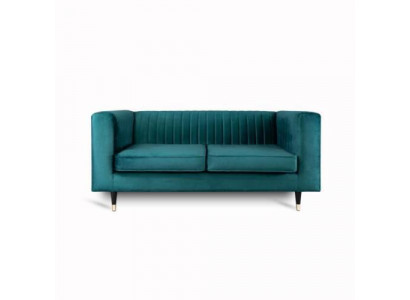 Sofa 2 miejsce do siedzenia Zielona Elegancka Nowoczesna Luksusowa Design Drewno Meble Podkładka Materiał Nowość