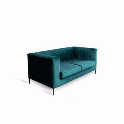 Sofa 2 miejsce do siedzenia Zielona Elegancka Nowoczesna Luksusowa Design Drewno Meble Podkładka Materiał Nowość