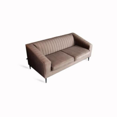 Sofa 2 miejsce do siedzenia Brązowa Sofy Siedziba Salon Nowoczesny Design Podkładka Materiał Elegancki