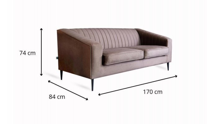Sofa 2 miejsce do siedzenia Brązowa Sofy Siedziba Salon Nowoczesny Design Podkładka Materiał Elegancki