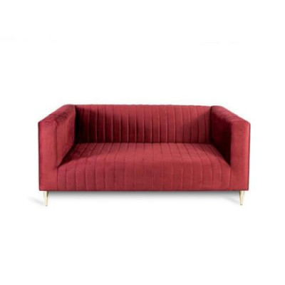 Sofa 2 miejsce do siedzenia Różowy Salon Nowoczesny Design Luksusowe Drewno Meble Podkładka Materiał Nowość