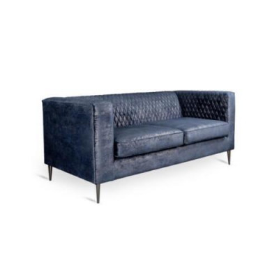 Sofa 2 miejsce do siedzenia Niebieska Elegancka Nowoczesna Luksusowa Design Drewno Meble Podkładka Materiał Nowość