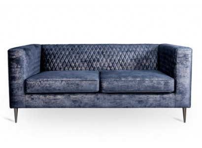Sofa 2 miejsce do siedzenia Niebieska Elegancka Nowoczesna Luksusowa Design Drewno Meble Podkładka Materiał Nowość