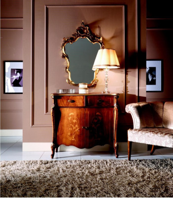 Zestaw 2-elementowy Luxury Meble Style Baroque Kredens z Lustro Luxury Drewno Italian