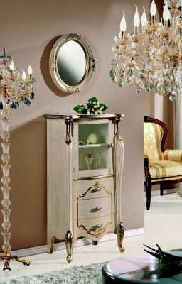 Designerska komoda Meble Classic Kredens Drewno Szkło Gablota