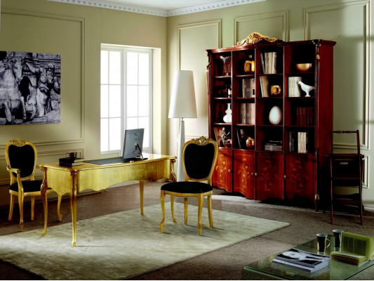 Designerskie Meble 2x Krzesło Złoty Salon Drewno Krzesła Włoskie Luksusowe Meble Nowe