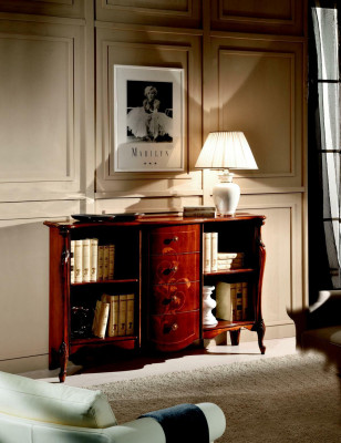 Meble do Salonu Klasyczny Styl Barokowy Kredens Książki Kredens Drewno