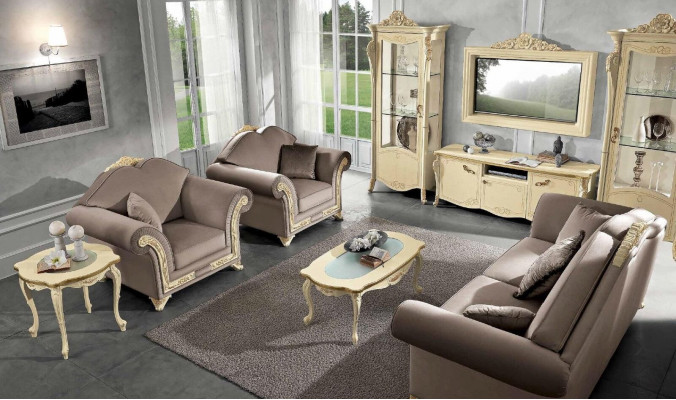 Sofa 3 miejsce do siedzenia Luksusowe Meble Salon Trzyosobowa Klasyczny Design Włoski