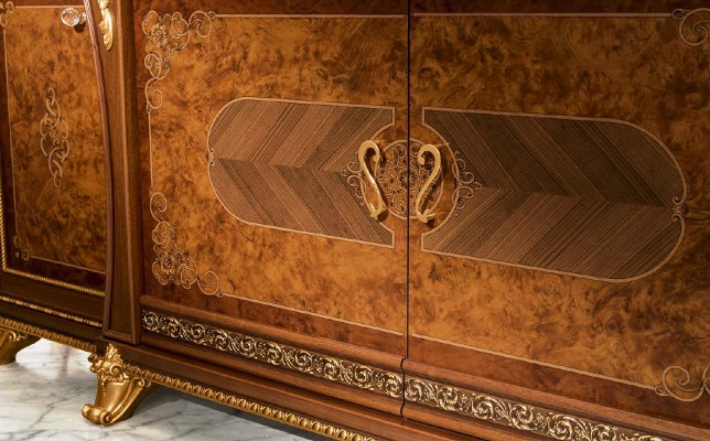 Kredens z Lustro Kredens Kredensy Drewno Szafa Meble Komody Brązowy Nowe