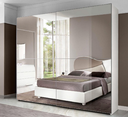 Szafka lustrzana Szafa z drzwiami przesuwnymi Szafki Drewno Design Modern Szafa