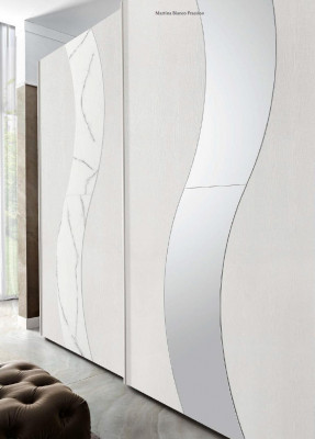 Szafa z drzwiami przesuwnymi Sypialnia Szafa Szafki Drewno Design Modern