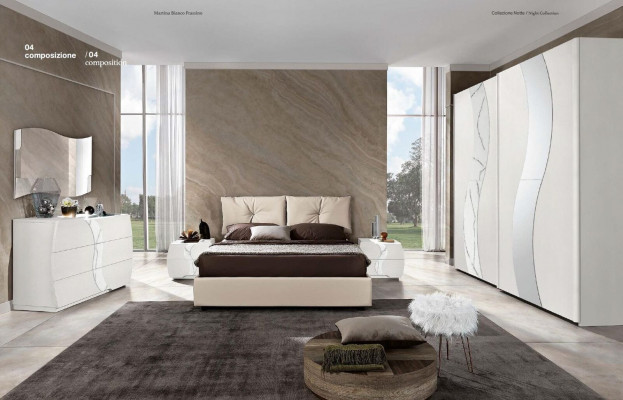 Szafa z drzwiami przesuwnymi Sypialnia Szafa Szafki Drewno Design Modern