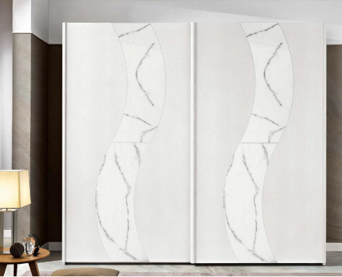 Szafki Szafa z Drzwi przesuwne Sypialnia Szafa Drewno Design Modern