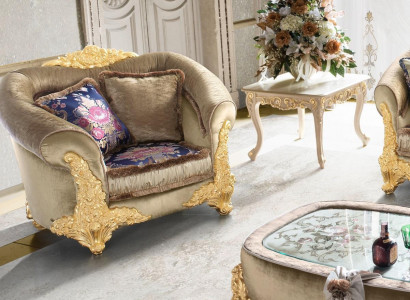 1 miejsce siedzące Fotel Design Art déco Krzesło Podkładka Club New Relaks Materiał Włókienniczy Lounge