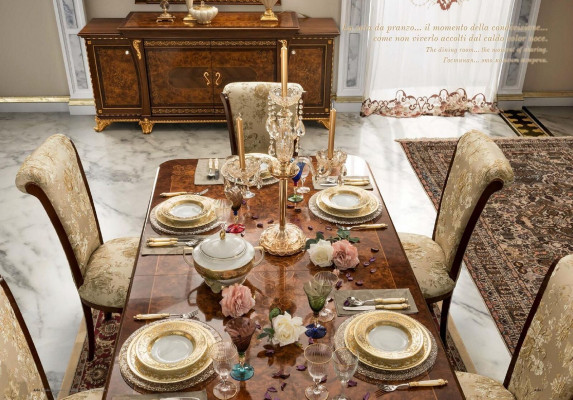 Stół obiadowy Design Meble Meble stoły Solidne drewno Tabela New Luxury Italian