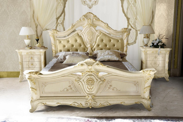 Chesterfield Sypialnia Barokowe Meble Włókiennicze Classic Łóżko Luxury