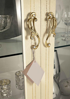 Gablota Beżowa Szafa jadalnia Półka na książki Meble Solidny Drewno Szafka Szklana Nowość