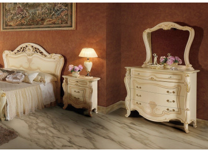 Design Meble Szafa Grupa New Luksusowy 2-częściowy zestaw Kredens Lustro Drewno Classic