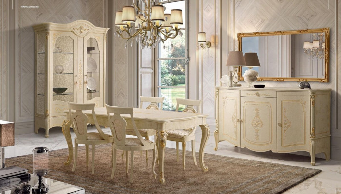 Design Meble Style Barokowy Kredens Kredens Kredens Włochy Drewno Kredens niski