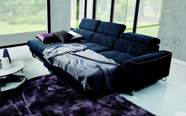 Materiał Sofa Kanapa Podkładka Narożnik Design Ustaw Blue Żywy krajobraz Włókienniczy