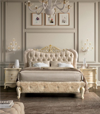 Łóżko Meble Podwójne łóżko Chesterfield Sypialnia Meble Design bed Włochy Nowe
