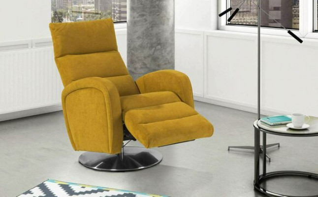 Fotel Lounge Designer Krzesło Podkładka Sofa 1 miejsce siedzące Relaks Obrotowy Materiał Telewizyjny