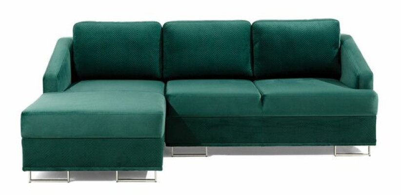 Luksusowa kanapa narożnikowa - Sofa Emerald Green Podkładka Zestaw narożny funkcja łóżka nowość