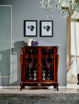 Chic Design Meble Luksusowe Drewno Gablota Style Antyk Barokowa Szafa Włoskie Kredens