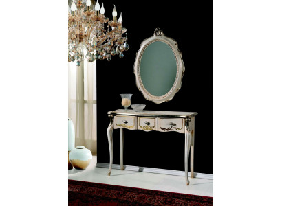 Meble Baroque Luxury Stół konsolowy Stolik Ścienny Tabela Biały Klasyczne Drewno 106 cm