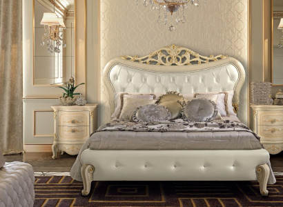 Chesterfield Łóżko Podkładka Design Luxury Double Hotel łóżko Włoskie Drewno Nowe