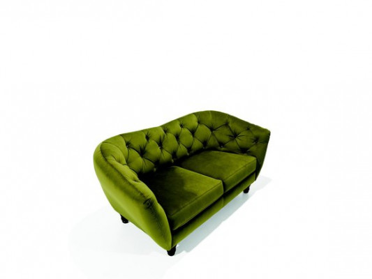 Sofa trzyosobowa w luksusowej oparcy Chesterfield w eleganckim odcieniu zieleni