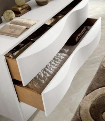 Luksusowy zestaw Kredens z Lustro Komody konsola Ustaw Drewno Modern Design Biały