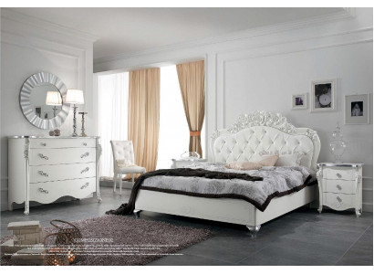 Łóżko Style Sypialnia łóżko Drewno Włoskie Meble Design Klasyczny Art Deco