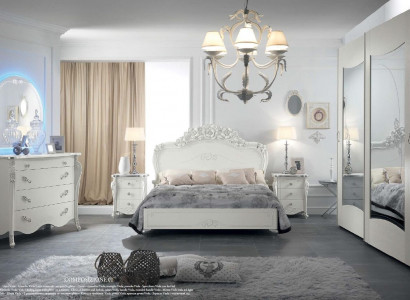 Łóżko Sypialnia łóżko Podwójne łóżko Drewno Luxury Meble Design Classic Hotel