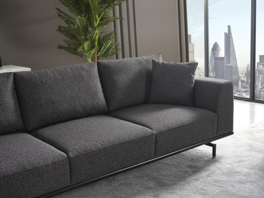 Zestaw sofowy Sofa 4 miejsce do siedzenia Czteroosobowy Fotel Set Material Modern Grey