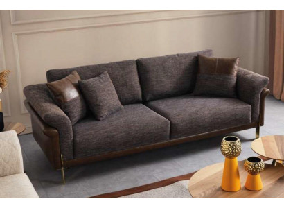Zestaw sofowy Sofa 3 miejsce do siedzenia Szary Fotel Meble do salonu Luxury Design