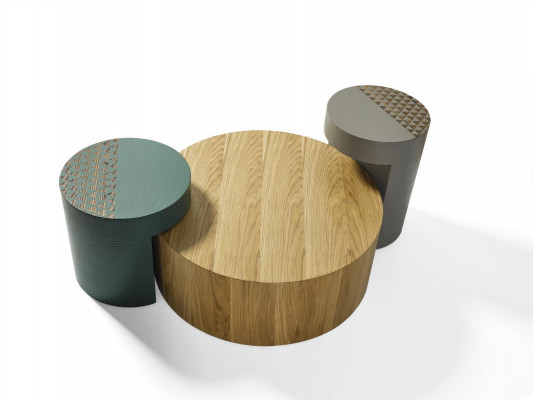 Stolik Stoliki do kawy Stolik kawowy Okrągłe stoły Brown Luxury Table 3-częściowy