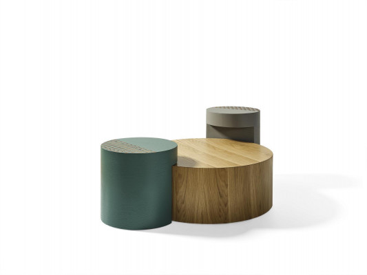 Stolik Stoliki do kawy Stolik kawowy Okrągłe stoły Brown Luxury Table 3-częściowy