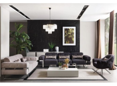 Zestaw sofowy Zestaw 431 Siedziba 3x Stoliki do kawy Kanapa Ustawić Design stoły 6-częściowe.
