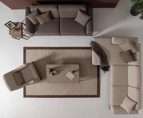 Pokój dzienny Narożnikowa kanapa Sofa w kształcie litery L 3 fotele kawowe 2x stoliki boczne