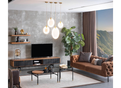 półka ścienna Living Room Design Prawdziwe drewno brąz Kolor New Meble Materiał Drewno